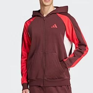 Adidas Red Aurora Sz XLT Mens Zip Hoodie NEW Athletic Hooded